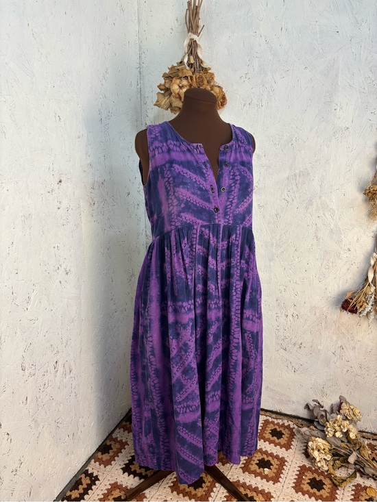 Nnamdi Ibenagu Dresses & Skirts - Nnamdi Ibenagu Spirit of Courage Tie Dye Purple Midi Dress Medium
